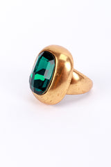 Vintage Oscar de la Renta Emerald Crystal Statement Ring detail @recess la