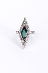 Vintage Oscar de la Renta Art Deco Navette Crystal Cocktail Ring front @recess la