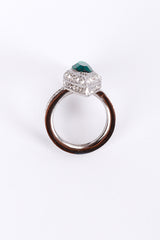 Vintage Oscar de la Renta Art Deco Navette Crystal Cocktail Ring inner half ring @recess la