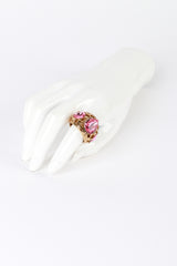 Vintage Oscar de la Renta Crystal Filigree Cutout Ring on mannequin hand @recess la