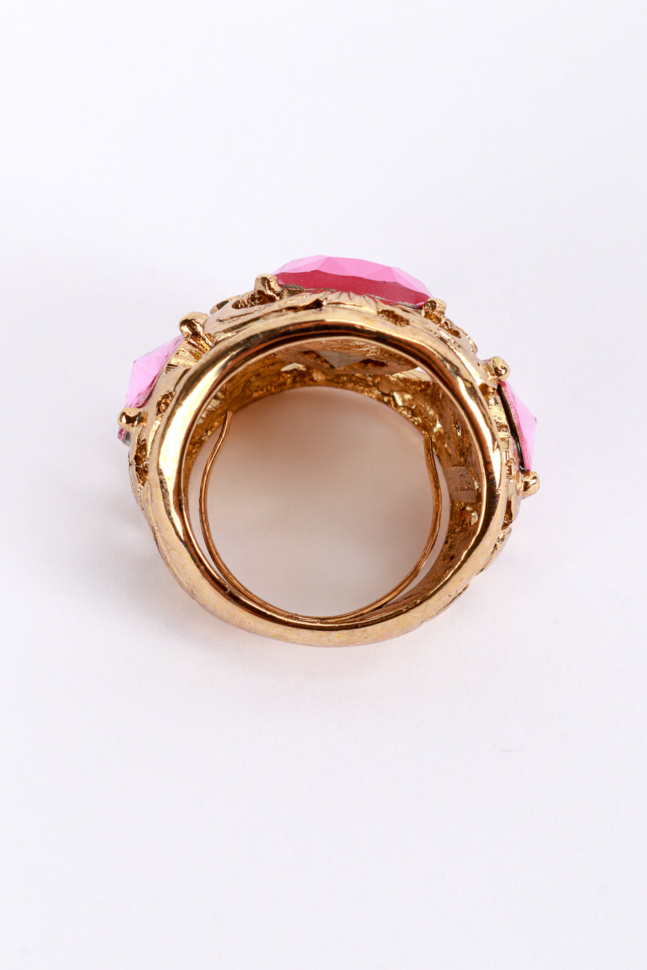 Vintage Oscar de la Renta Crystal Filigree Cutout Ring inner half ring @recess la