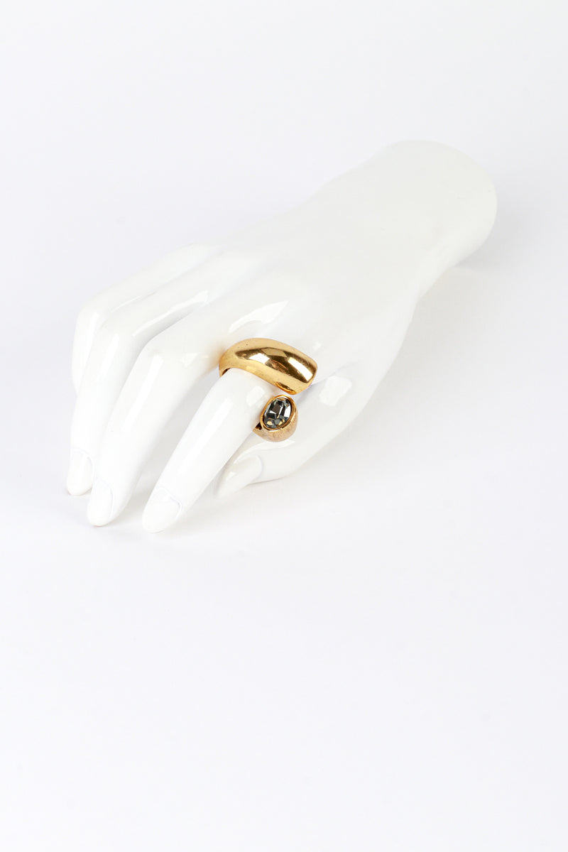 Vintage Oscar de la Renta Golden Wraparound Ring on mannequin hand @recess la