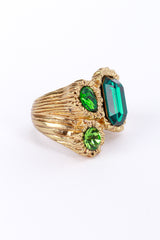 Vintage Oscar de la Renta Greens Mixed Cut Crystal Ring detail @recess la