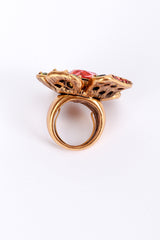 Vintage Oscar de la Renta Peridot Blooms Crystal Cocktail Ring inner half ring @recess la