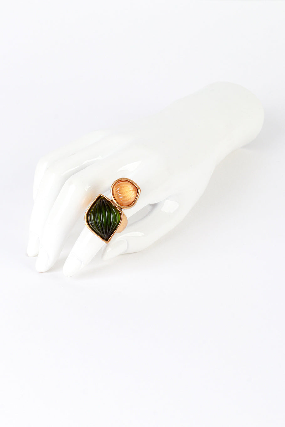 Vintage Oscar de la Renta Lime Candy Drops Ring on mannequin @recess la