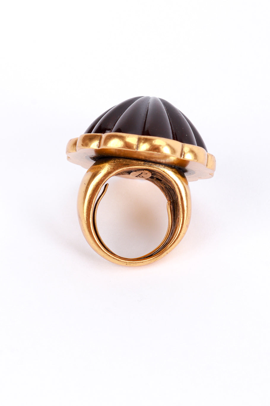 Domed Gripoix Scalloped Cocktail Ring