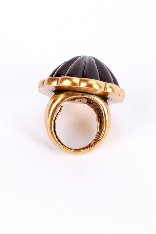 Domed Gripoix Scalloped Cocktail Ring