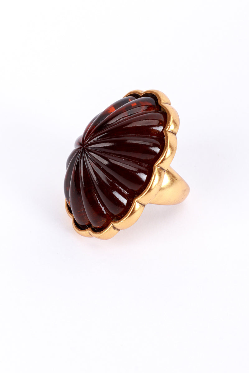 Domed Gripoix Scalloped Cocktail Ring