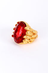 Vintage Oscar de la Renta Ruby Red Monarch Cocktail Ring detail @recess la