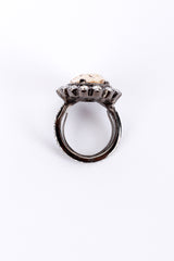 Vintage Oscar de la Renta Classic Crystal Cocktail Ring inner half ring @recess la