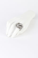 Vintage Oscar de la Renta Crystal Cluster Ring on mannequin hand @recess la