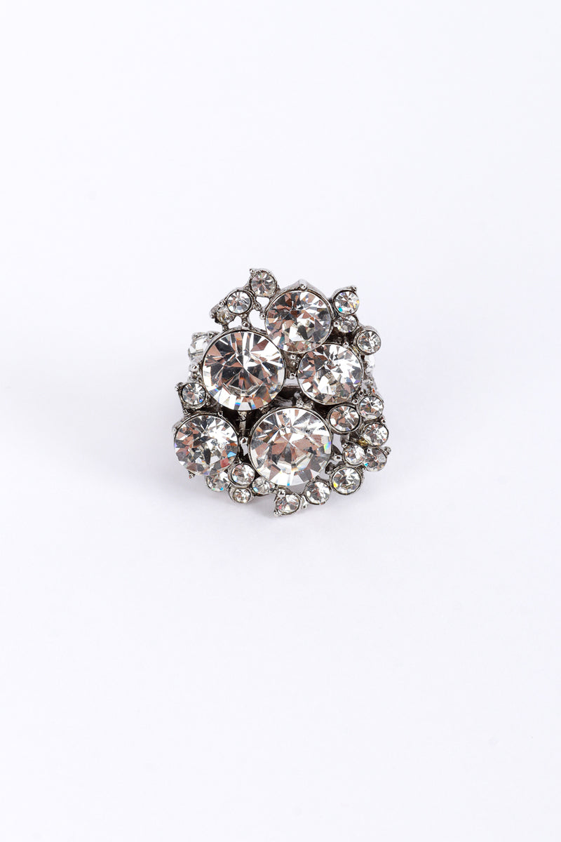 Vintage Oscar de la Renta Crystal Cluster Ring front @recess la