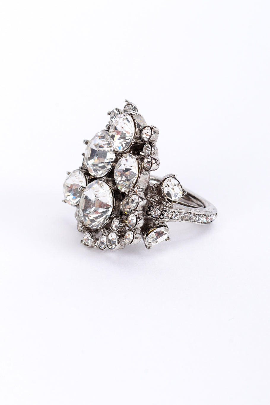 Vintage Oscar de la Renta Crystal Cluster Ring detail @recess la