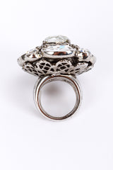 Vintage Oscar de la Renta Crystal Filigree Domed Cocktail Ring inner half ring @recess la