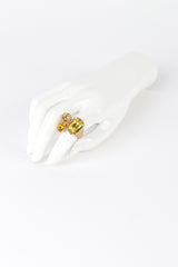 Vintage Oscar de la Renta Yellows Mixed Cut Crystal Ring on mannequin hand @recess la