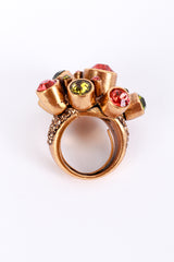 Vintage Oscar de la Renta Atomic Crystal Cocktail Ring view of inner half ring @recess la