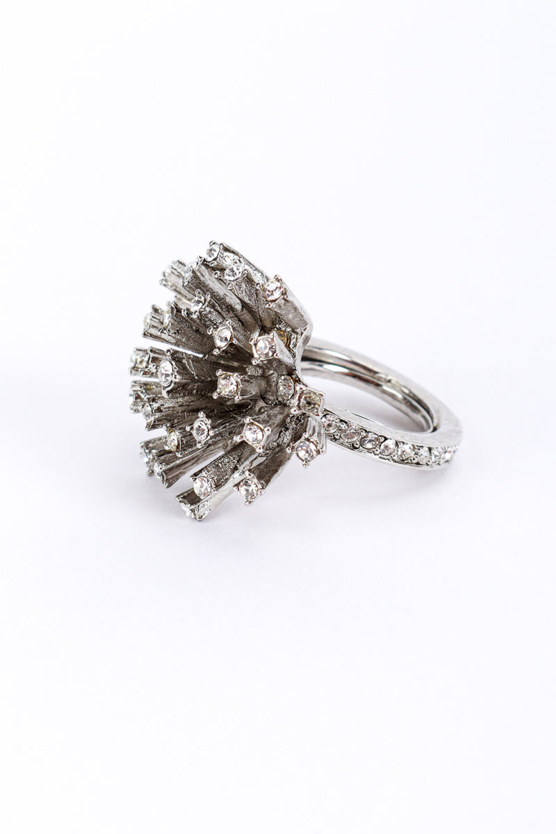 Vintage Oscar de la Renta Clear Firework Burst Cocktail Ring detail @recess la