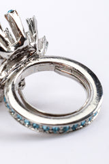 Vintage Oscar de la Renta Blue Firework Burst Cocktail Ring signature @recess la