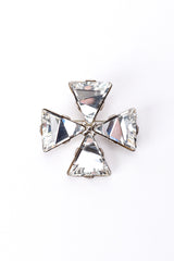 Vintage Oscar de la Renta Maltese Crystal Cross Brooch front @recess la