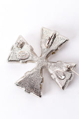 Vintage Oscar de la Renta Maltese Crystal Cross Brooch cartouche @recess la