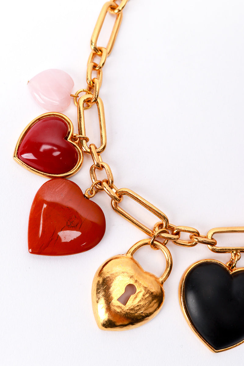 Vintage Oscar de la Renta Heart Charm Collar Necklace detail @recess la