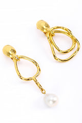 Vintage Oscar de la Renta Mismatched Organic Geo Drop Earrings detail @recess la