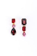 Vintage Oscar de la Renta Colorblock Gem Drop Earrings front @recess la