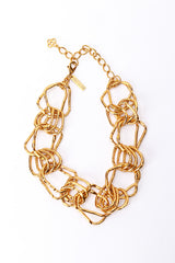 Vintage Oscar de la Renta Organic Geo Chain Link Collar Necklace front @recess la