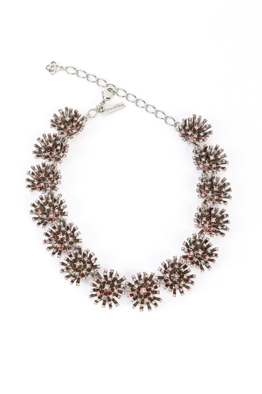 Vintage Oscar de la Renta Pink Firework Burst Necklace front @recess la