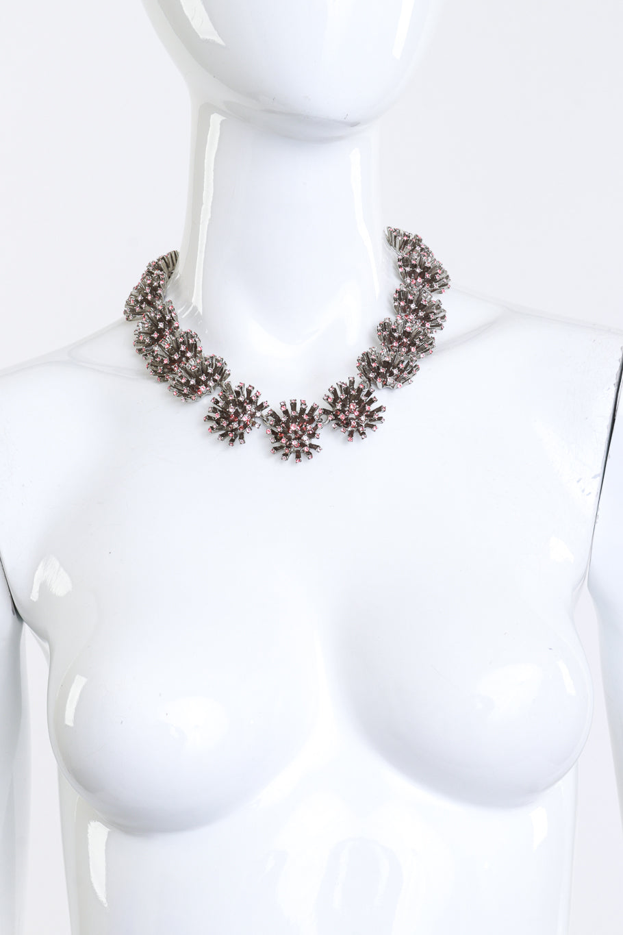 Vintage Oscar de la Renta Pink Firework Burst Necklace on mannequin @recess la