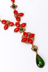 Vintage Oscar de la Renta Cabochon Cross Pendant Necklace detail @recess la