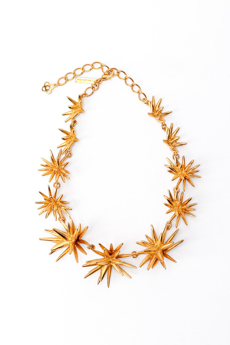 Vintage Oscar de la Renta Golden Explosion Collar Necklace front @recess la