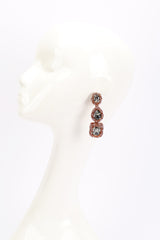 Vintage Oscar de la Renta 3-Tier Gem Drop Earrings worn @RECESS LA