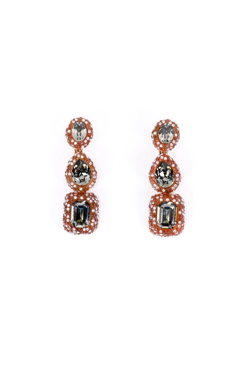 Vintage Oscar de la Renta 3-Tier Gem Drop Earrings @RECESS LA