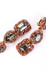 Vintage Oscar de la Renta 3-Tier Gem Drop Earrings detail @RECESS LA