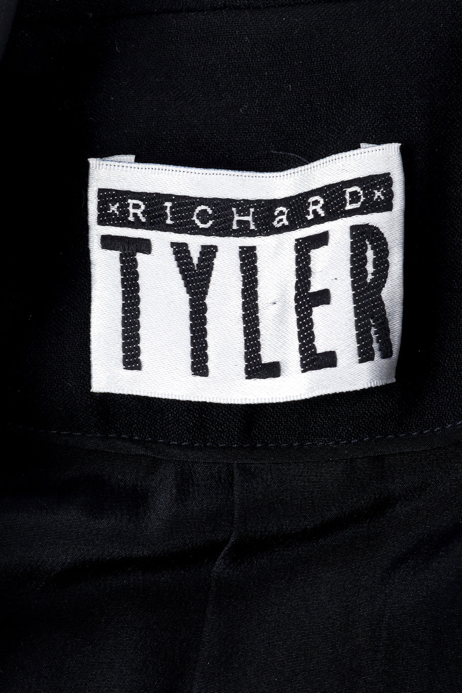 Vintage Richard Tyler Tuxedo Pant Suit pant signature label closeup @Recessla