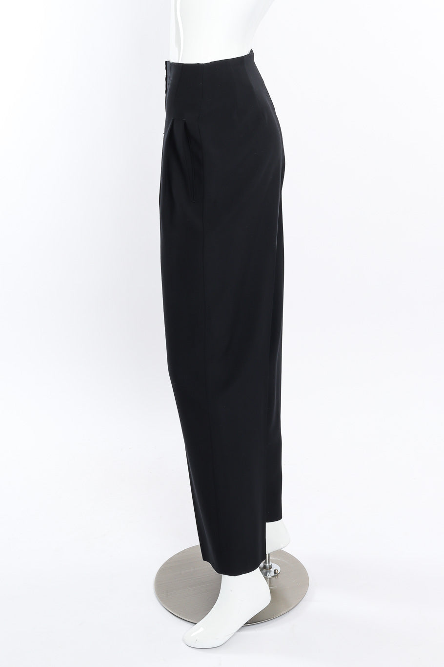 Vintage Richard Tyler Tuxedo Pant Suit side view of pant on mannequin @Recessla