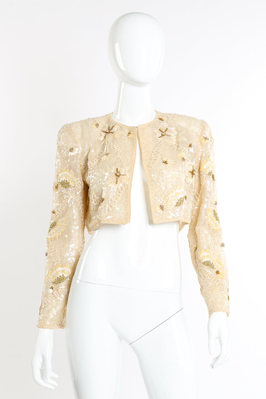 Vintage Richilene Beaded Bolero Jacket front on mannequin @recessla