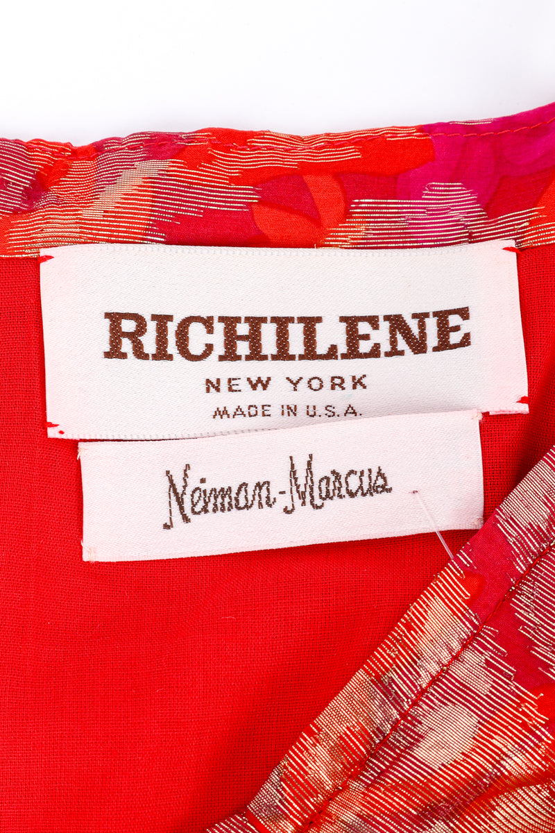 Vintage Richilene Metallic Floral Top and Dress Set signature label closeup @recessla