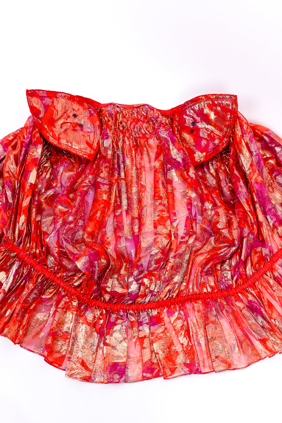 Vintage Richilene Metallic Floral Top and Dress Set inner view of blouse @recessla