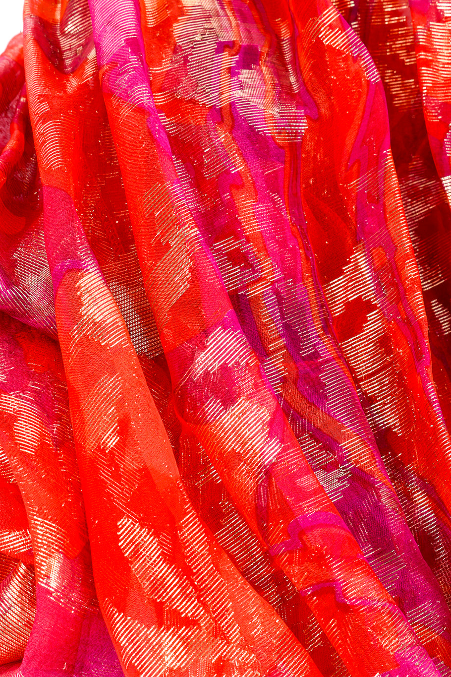 Vintage Richilene Metallic Floral Top and Dress Set fabric closeup @recessla