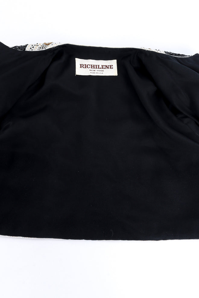 Vintage Richilene Beaded Floral Crop Jacket lining @recess la