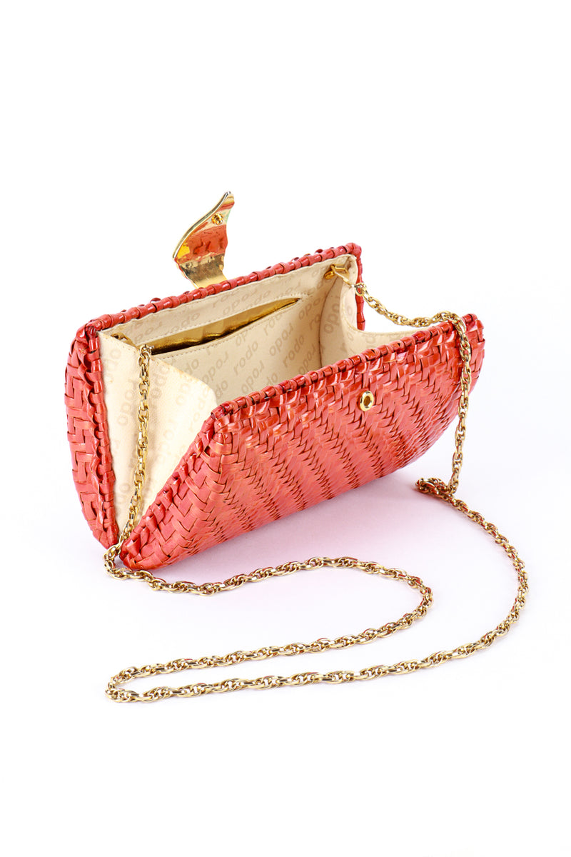 Rodo Chilli Red Shoulder Clutch interior @RECESS LA