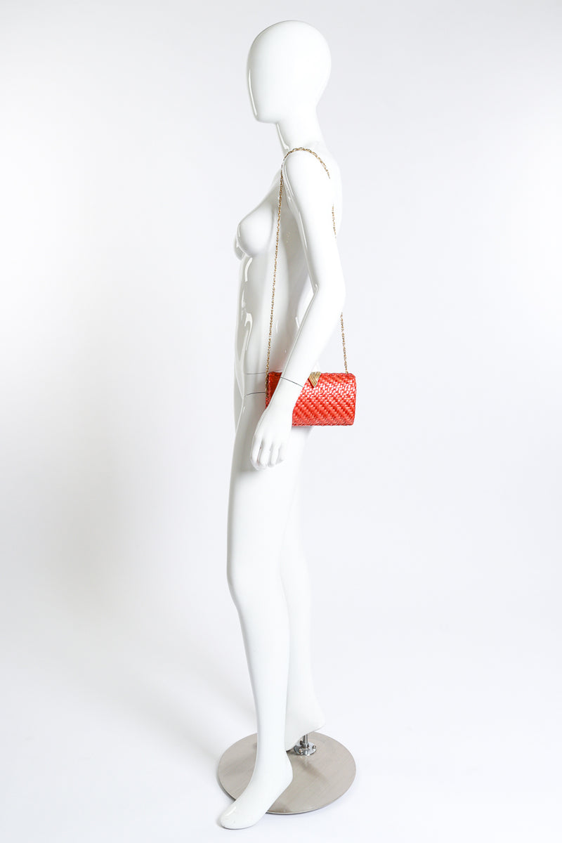 Rodo Chilli Red Shoulder Clutch mannequin @RECESS LA