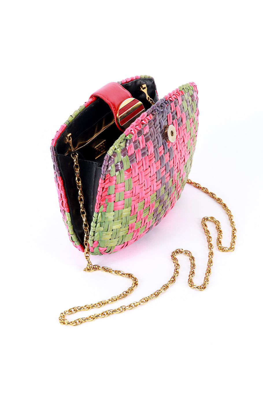 Motley Woven Shoulder Clutch interior @RECESS LA