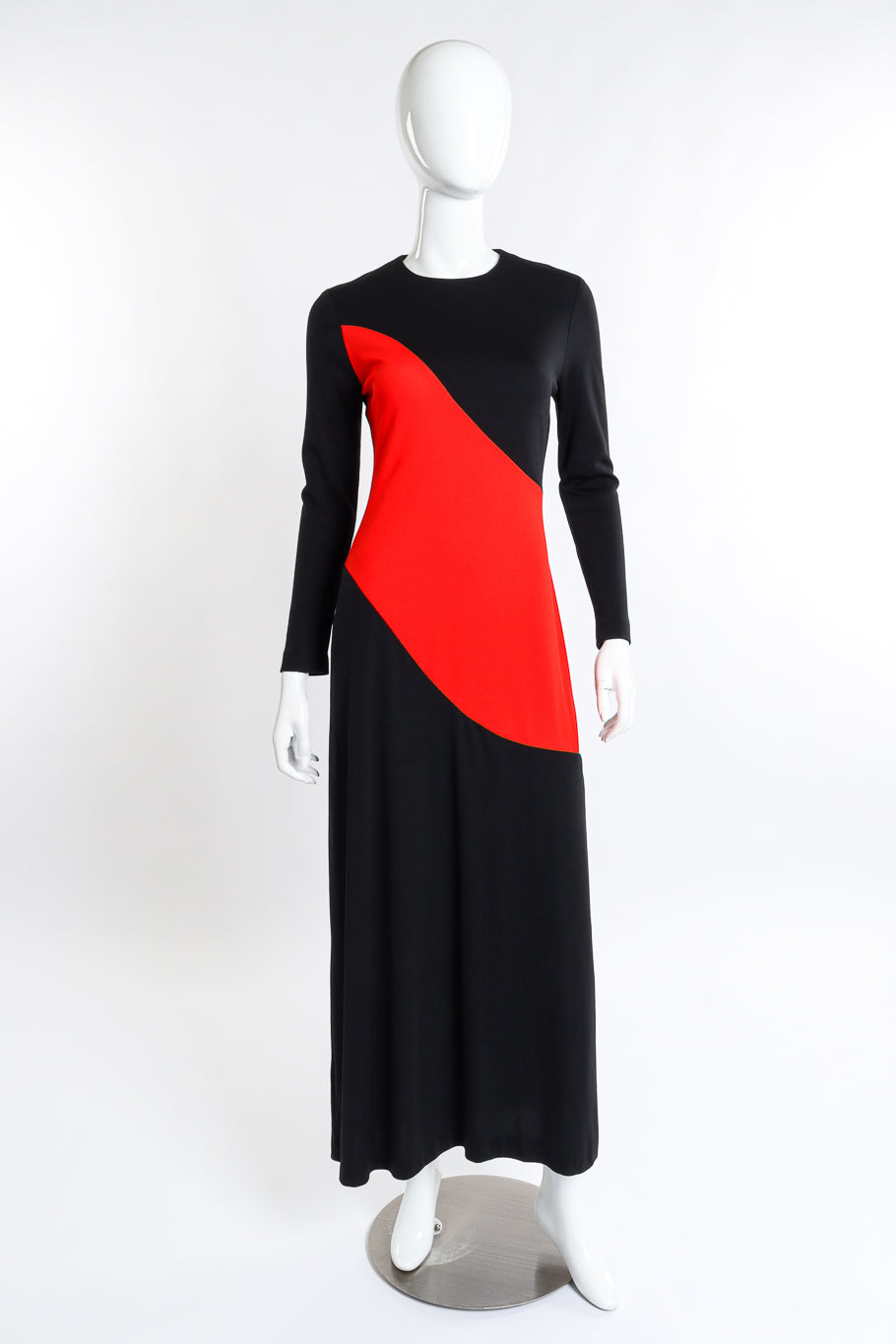 Vintage Rudy Gernreich Wavy Block Jersey Dress front on mannequin @recess la