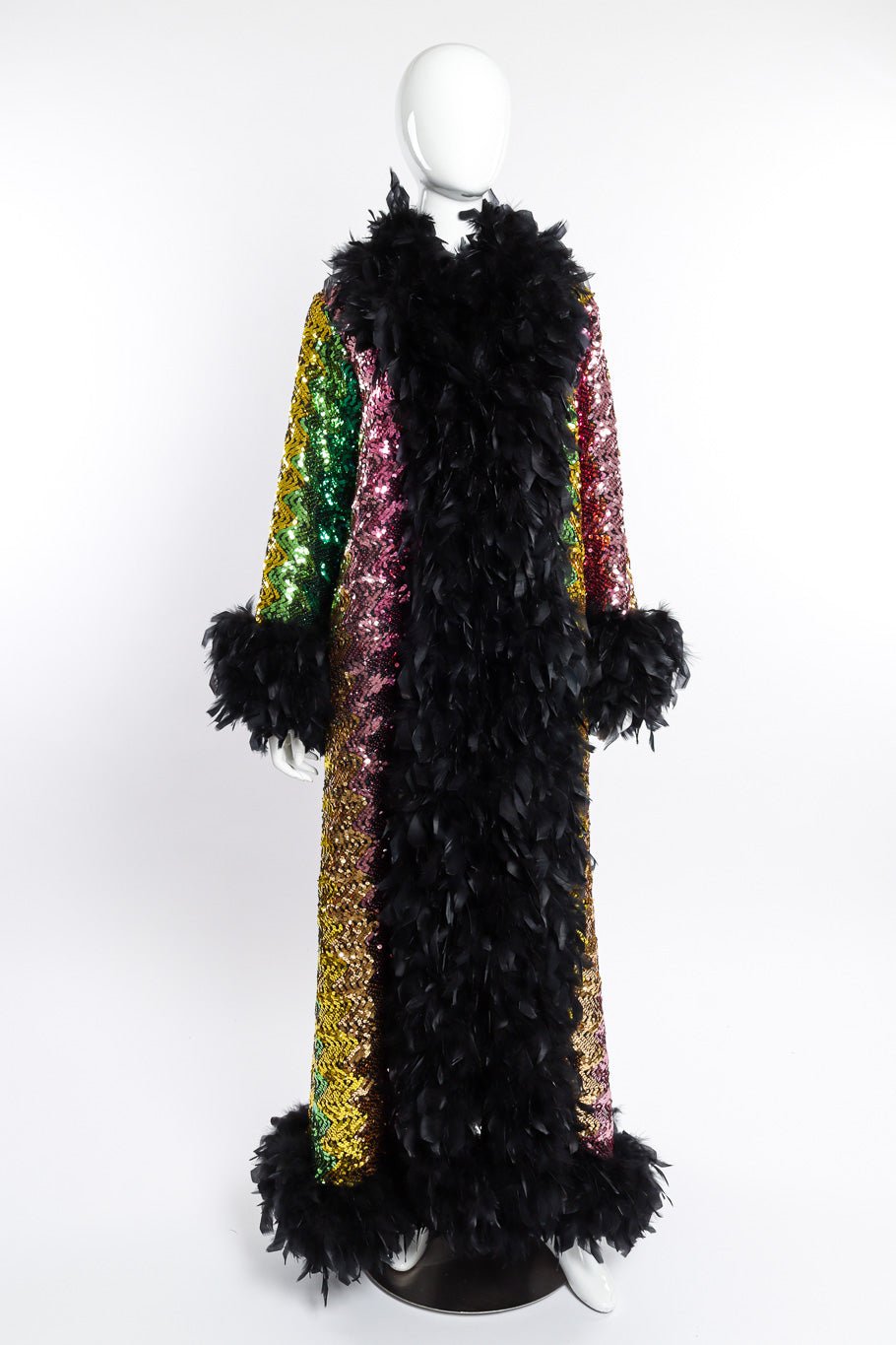 Rainbow Sequin Coat by Fredrick's of Hollywood on mannequin @recessla