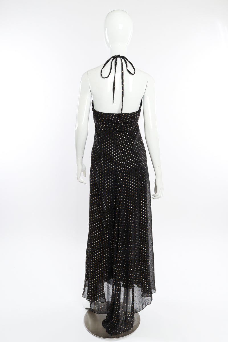 Silk Lamé Dot Halter Dress by Ralph Lauren on mannequin back @recessla