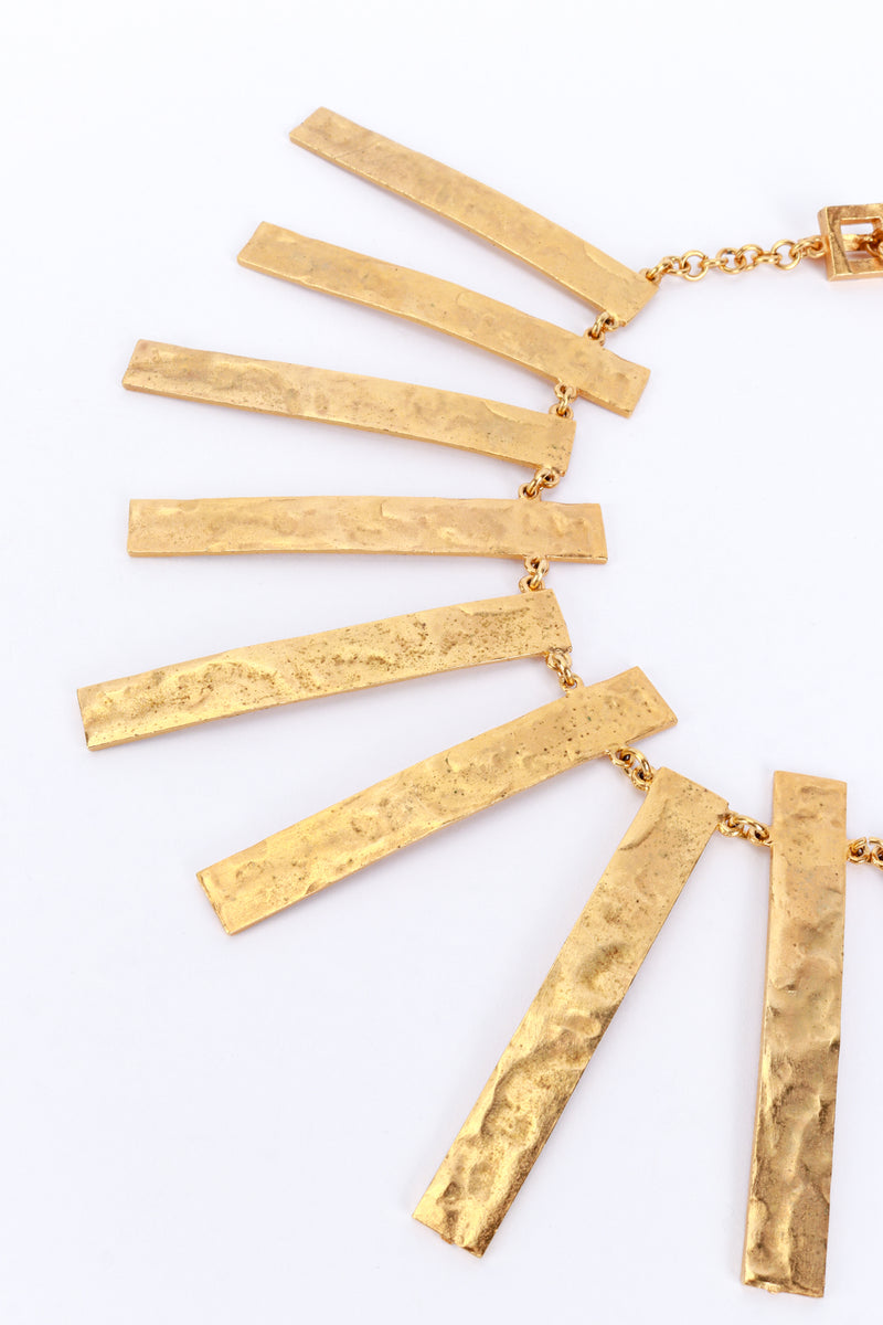 Vintage Biche de Bere Hammered Bar Pendant Necklace & Earring Set necklace detail @recess la