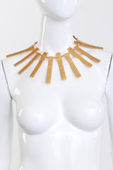 Vintage Biche de Bere Hammered Bar Pendant Necklace & Earring Set necklace on mannequin @recess la